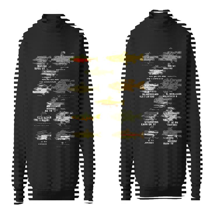 魚の種のトラウトのサーモンのバス釣りの漁師のアングラーのギフト スウェットシャツ