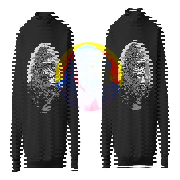 鮮やかなゴリラのイラスト、大胆な色。 スウェットシャツ