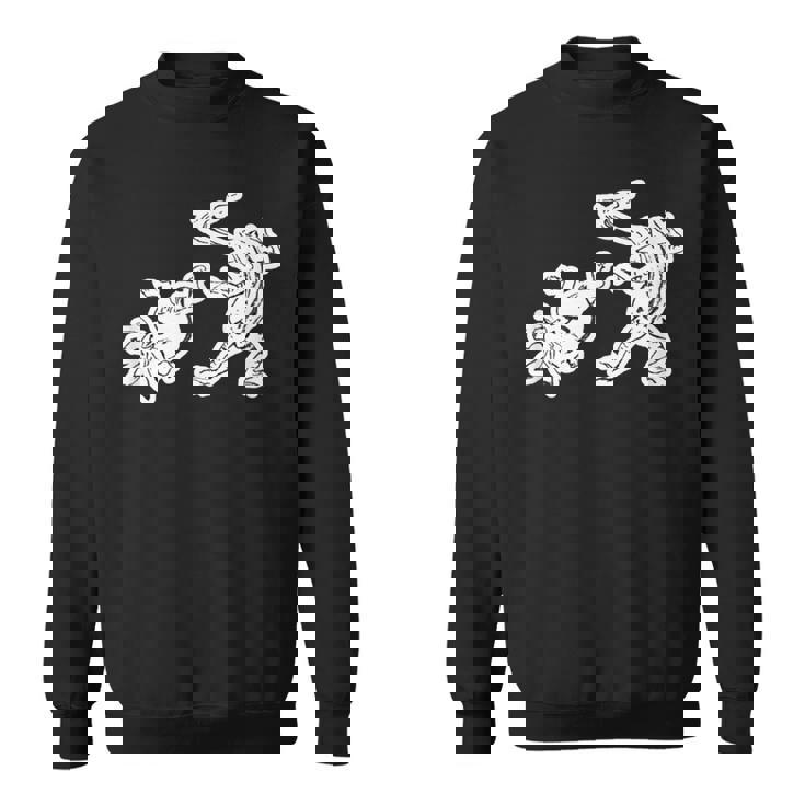 鳥獣戯画《蛙と兎・相撲》かえる うさぎ【日本・世界の名画】日本画 和柄 美術館アート スウェットシャツ