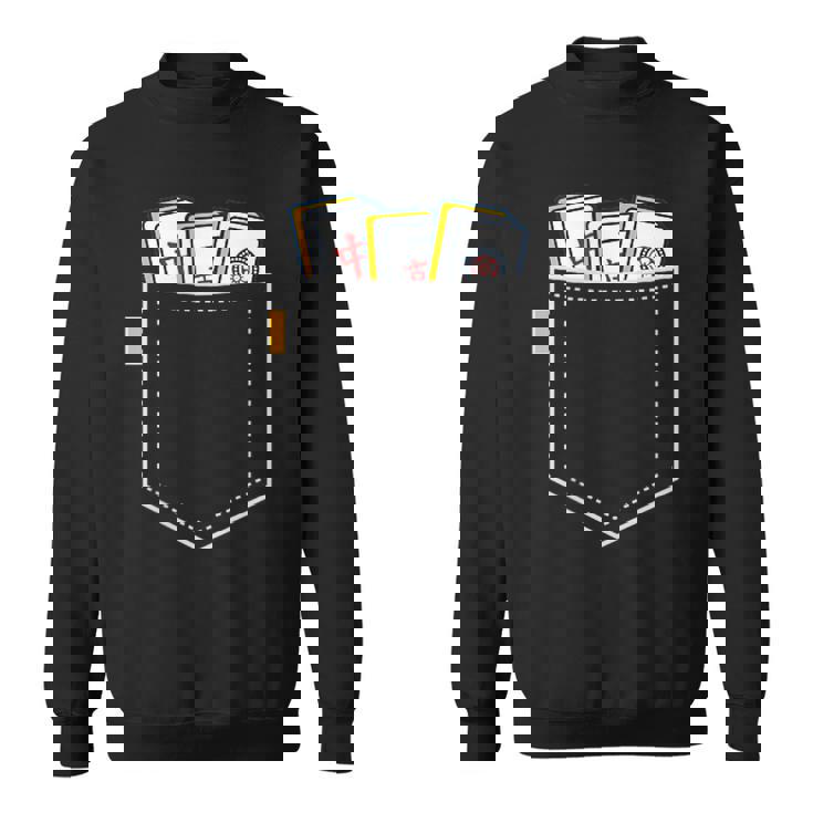 麻雀 牌 ワンポイント ポケット 柄ポケット デザイン かわいい おもしろ 可愛い 麻雀好プレゼント スウェットシャツ