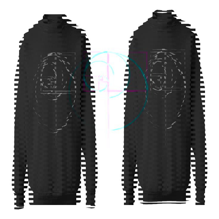 黄金比のティールとパープル スウェットシャツ