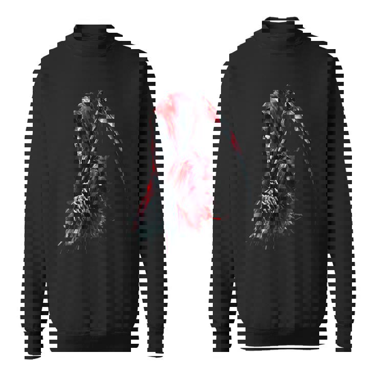 黒と赤のデザインの死神。 スウェットシャツ