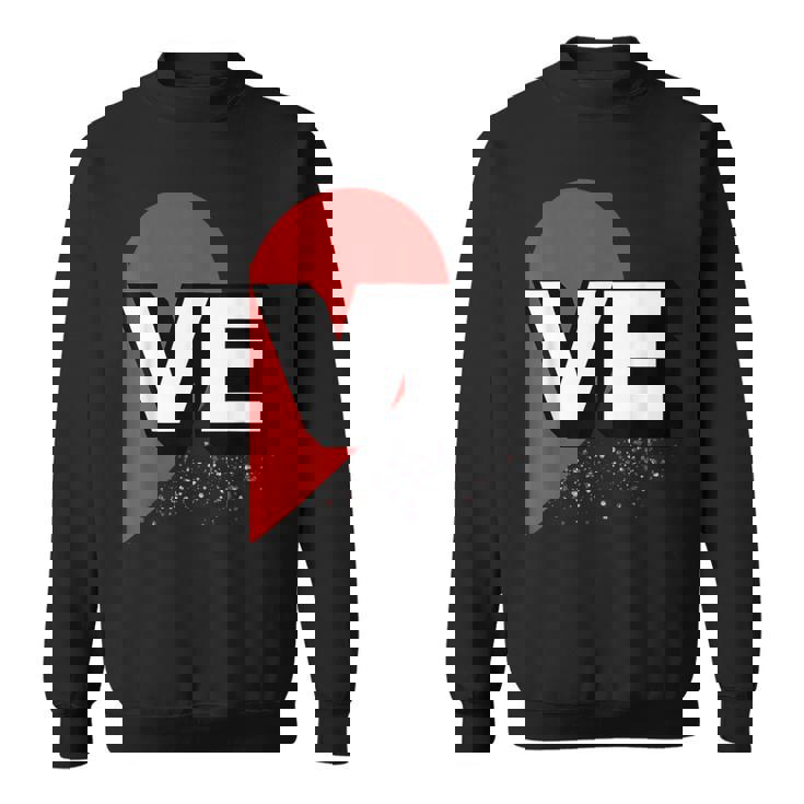 ２人で着るとハートが出来る Loveの文字になる 「Ve」カップル 恋人 スウェットシャツ