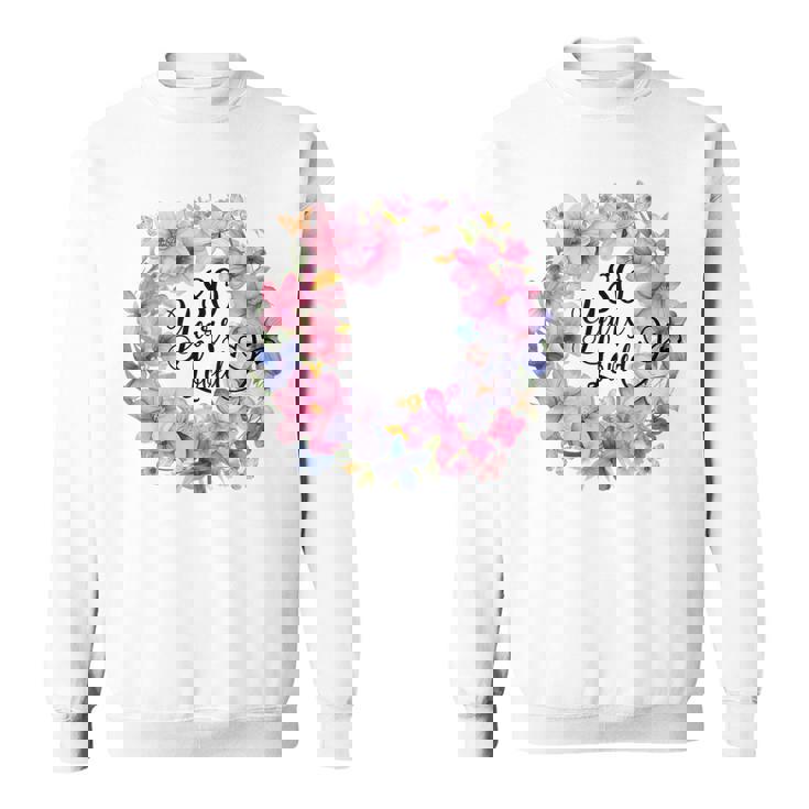 80 Years Loved 80歳の誕生日 フローラルリース 80歳 スウェットシャツ