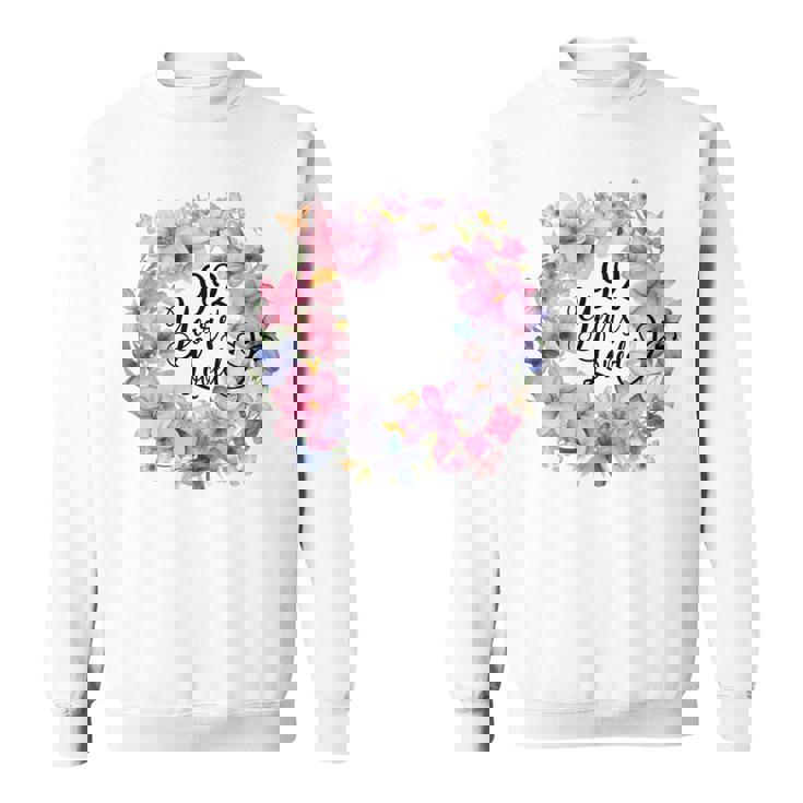 92年間愛された 92歳の誕生日フローラルリース 長袖tシャツ スウェットシャツ