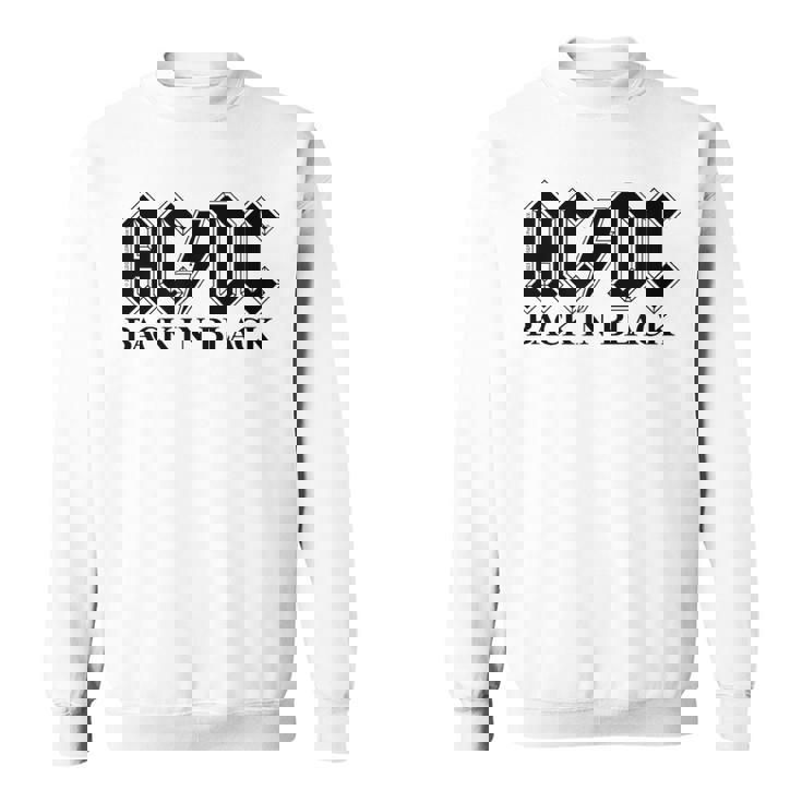 AcDcロックミュージックバンドバックブラックロゴ。 スウェットシャツ
