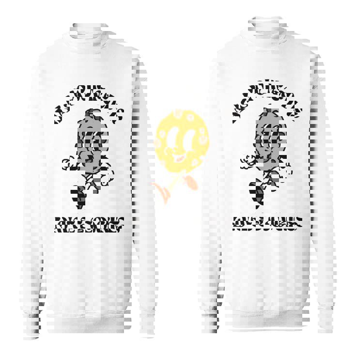 All You Need Is Love And Cookies レトロ 70年代 かわいい ハッピークッキー 長袖tシャツ スウェットシャツ