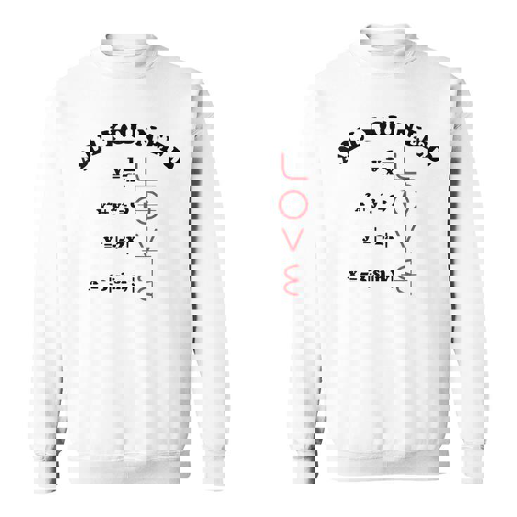 All You Need Is Love 数学グラフ方程式 黒文字 スウェットシャツ