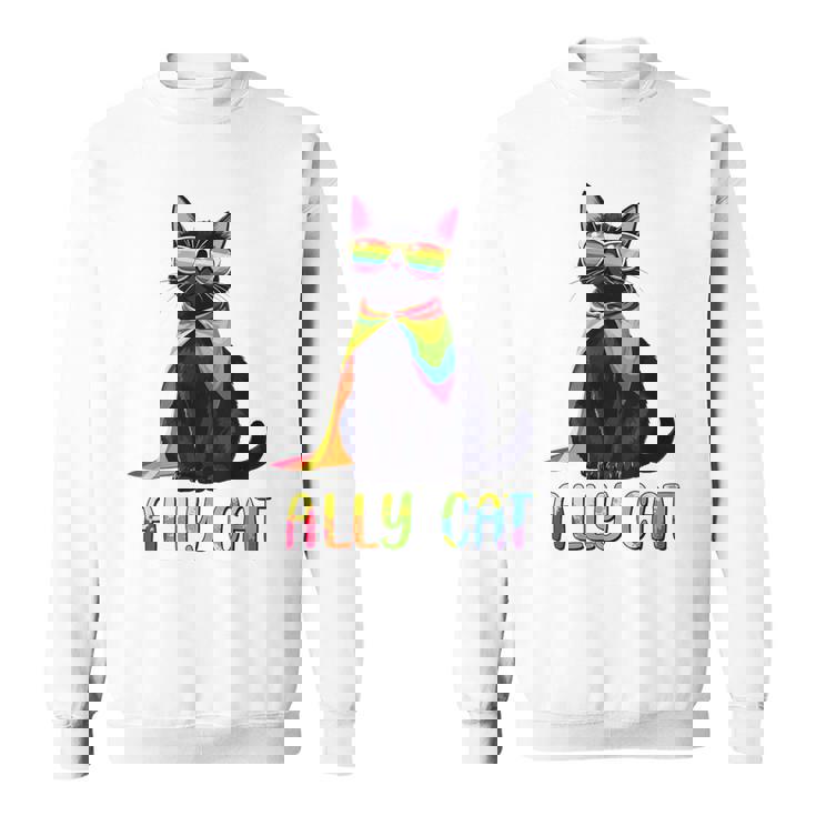 Ally Cat Lgbtゲイプライド月間2025レインボー平等権 スウェットシャツ