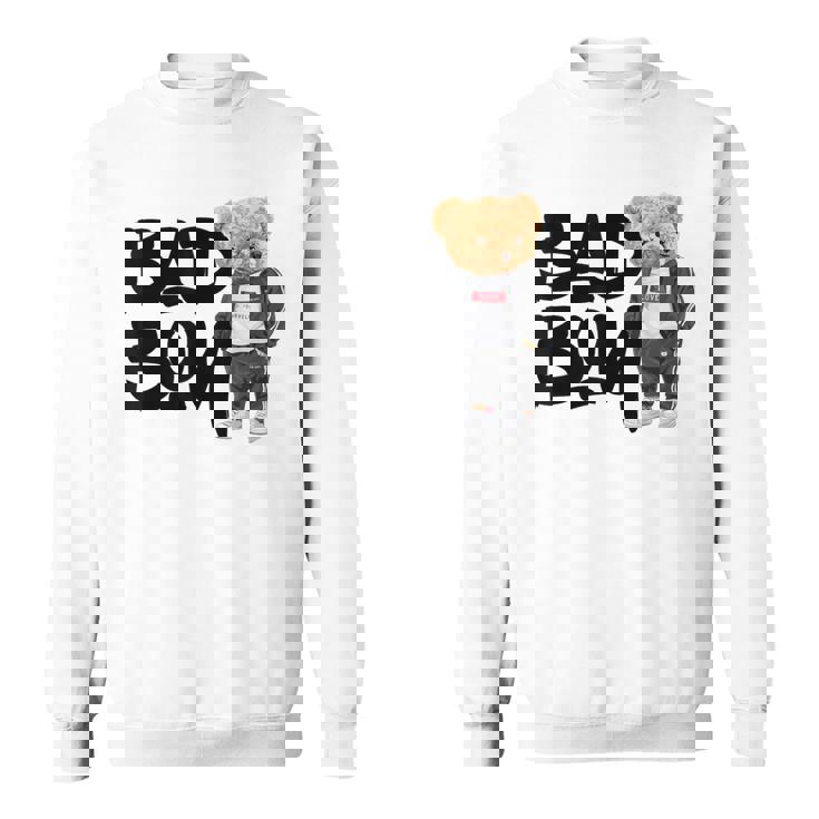 Angry Bad Boystyle、クールなテディベア、バッドボーイグラフィックデザイン。 スウェットシャツ