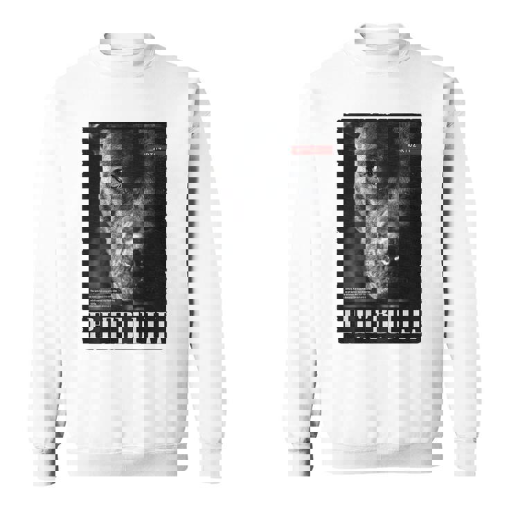 Backprint 野生の犬ピットブルテリアのポートレートブルドッグのバックプリントピットブル スウェットシャツ