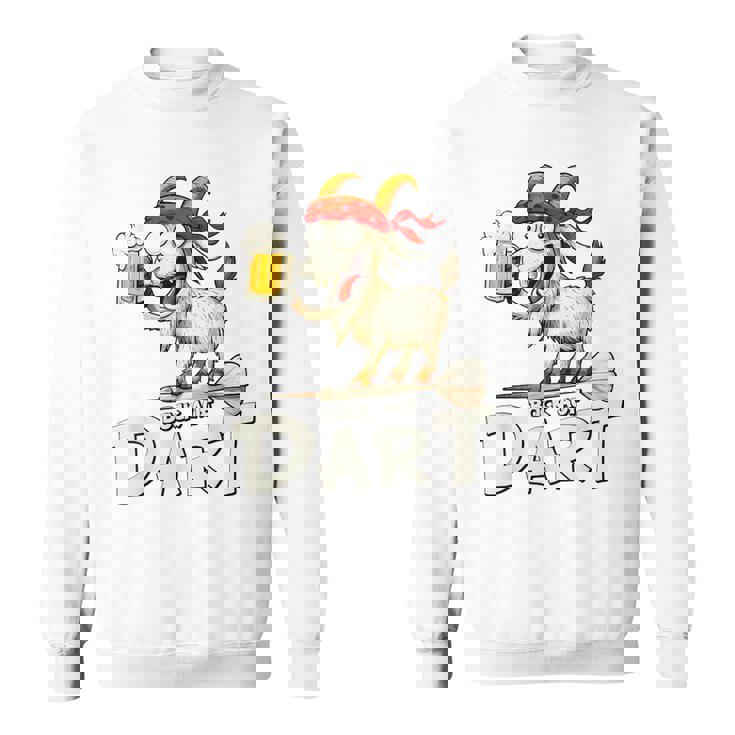 Bock Auf Dart ヤギとビールジョッキ 面白いダーツプレーヤー スウェットシャツ
