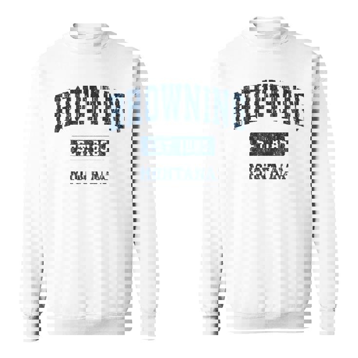 Browning Montana Mt ビンテージ スポーツ 確立 ネイビーデザイン 長袖tシャツ スウェットシャツ