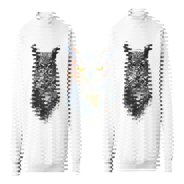 Búho Naturaleza Árbol Pintura Gráfico Animal Arte Búho Camisa de entrenamiento