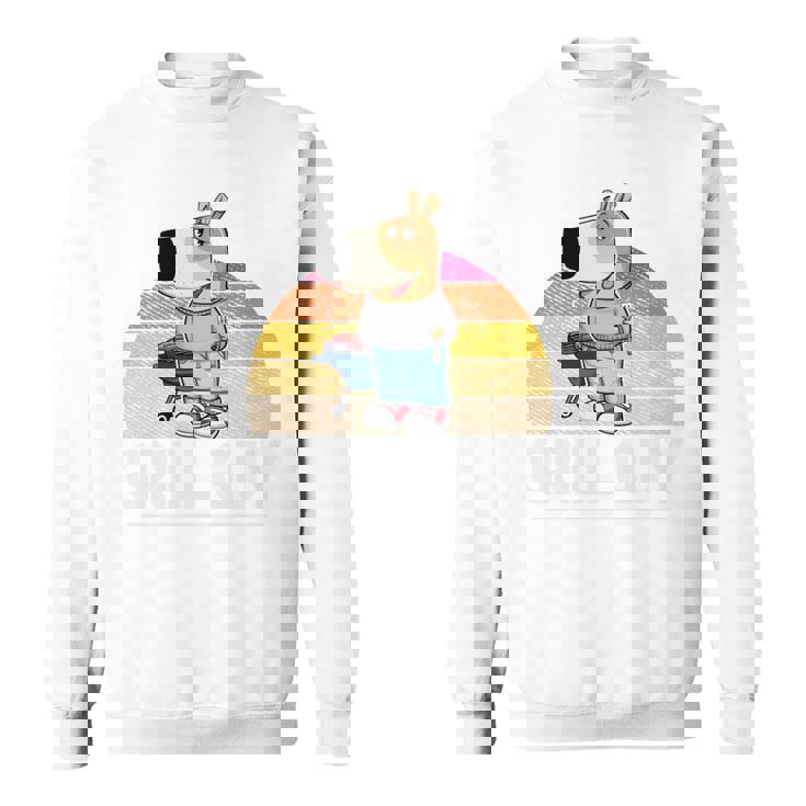 Chill Guy Meme Grill Guy Bratwurst グリル シェフグリル 長袖tシャツ スウェットシャツ