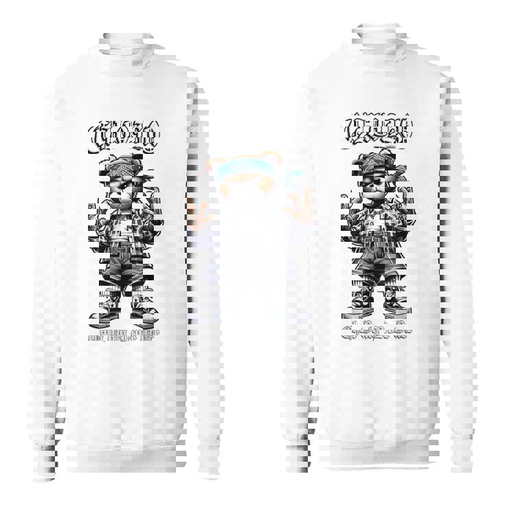 CHOLO Chu Only Live Once ヒップホップ テディベア チカーノ アート スウェットシャツ