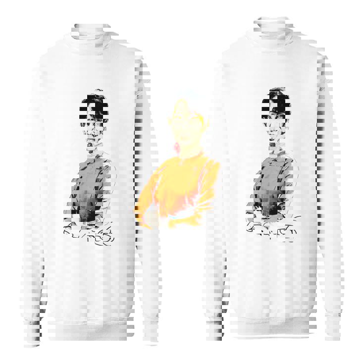 Daw Aunganuu Kyi-Signature 長袖tシャツ スウェットシャツ