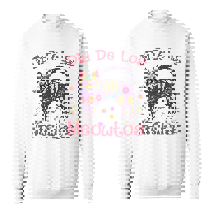 Dia De Los Meowtos Muertos シュガースカル キャット 死者の日 スウェットシャツ