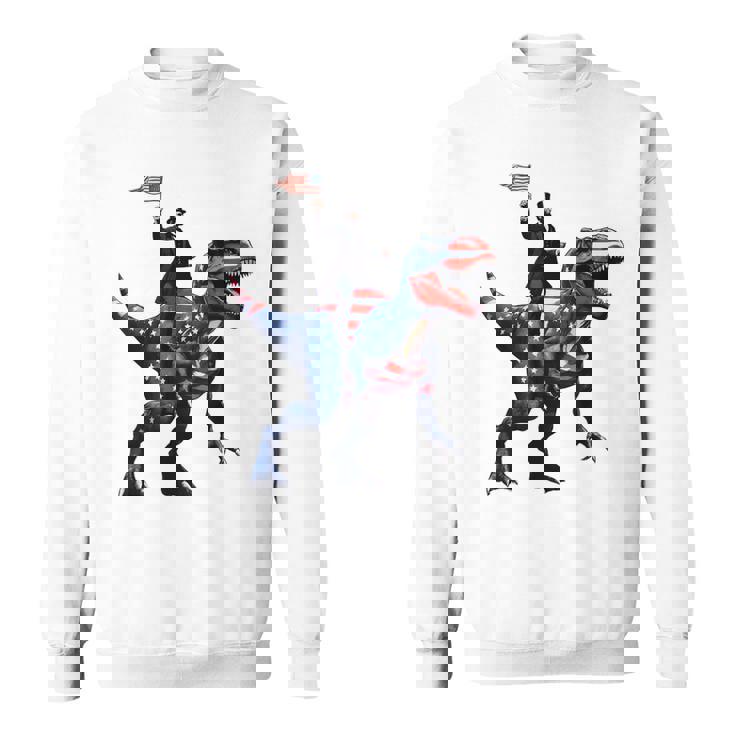 Dino Abraham Lincoln 4Th Of July Boys American Flag スウェットシャツ