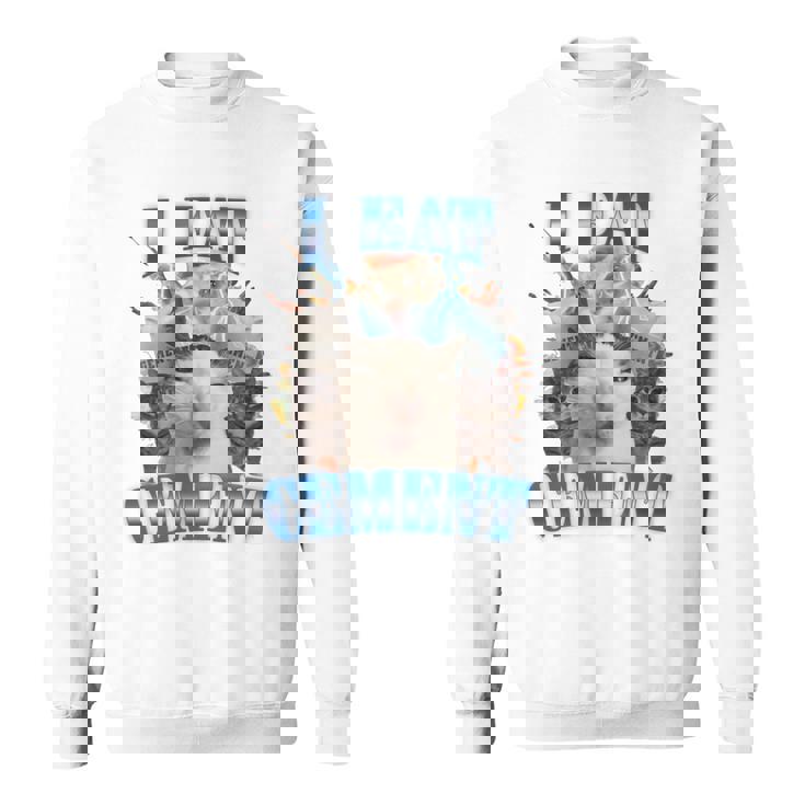 I Eat セメント 呪われた猫 面白い 奇妙な特定 ダンク ミーム 長袖tシャツ スウェットシャツ