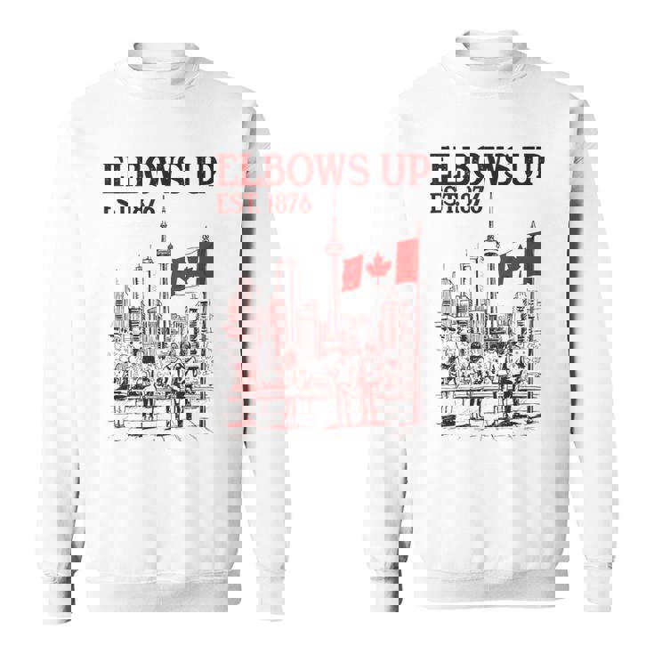 Elbows Up Canada Est 1867 カナダ国旗 カナダ地図 カナダ スウェットシャツ