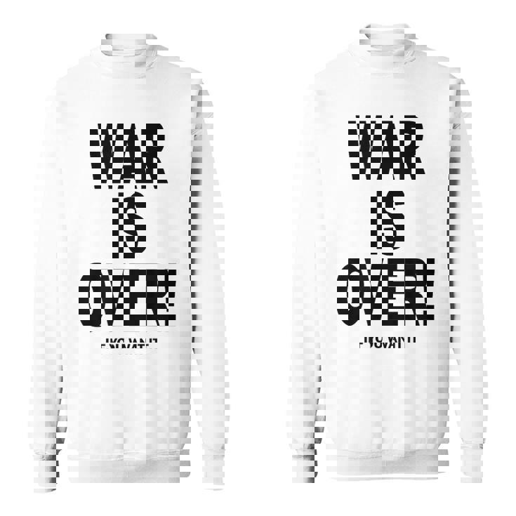 Exclusive War Is Over ご希望の場合限定ブラックプリント スウェットシャツ