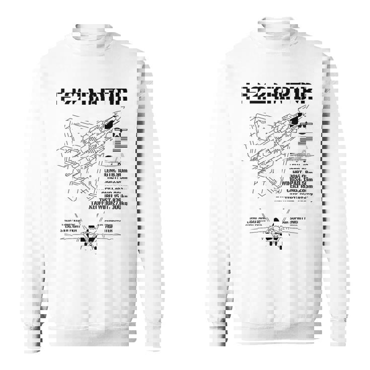 F22 ラプター戦闘機 ジェット仕様 軍用飛行機 F22 ラプター スウェットシャツ