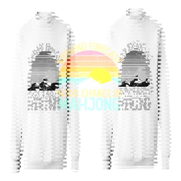 Weekend Forecast 麻雀シャツ 面白い レトロ 麻雀 長袖tシャツ スウェットシャツ