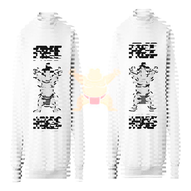 Free Hugs おもしろ相撲力士 相撲ハグ カワイイ相撲ハグ スウェットシャツ