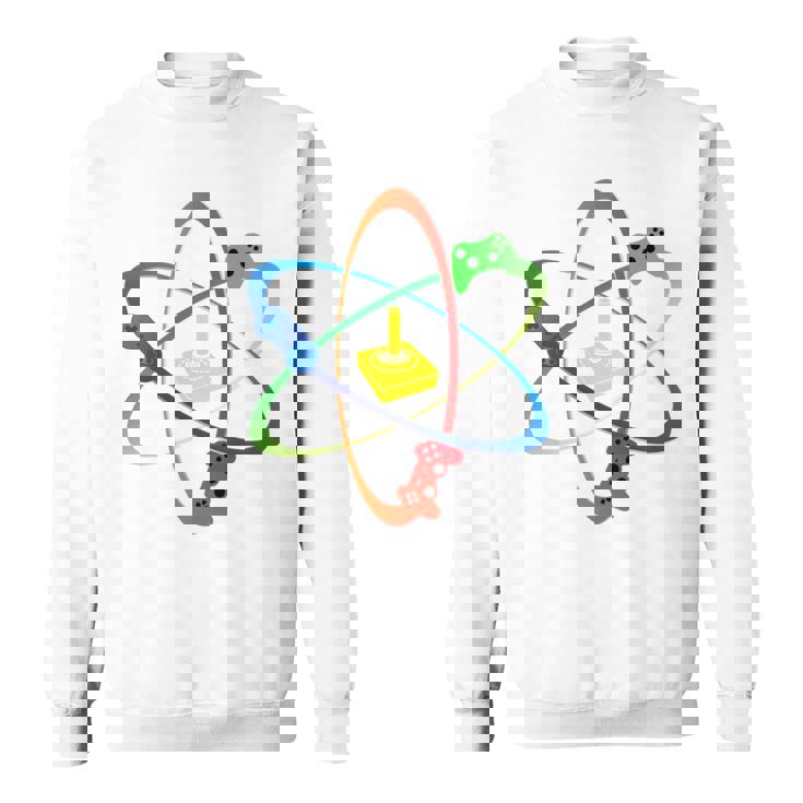 Gamer Atom コンソールプレーヤー ゲームコンピュータープログラマー 長袖tシャツ スウェットシャツ