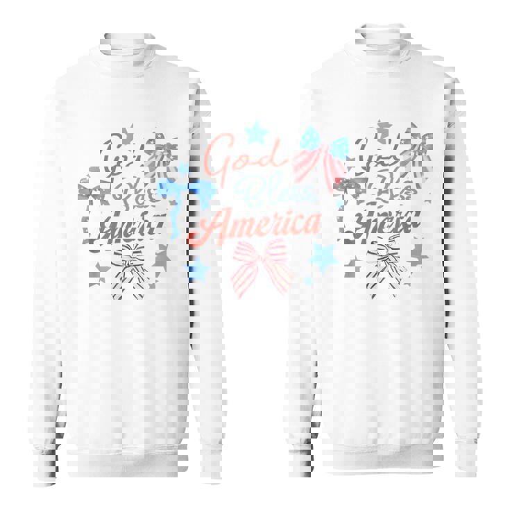 God Bless America コケットボウ 7月4日 キリスト教の愛国心 スウェットシャツ
