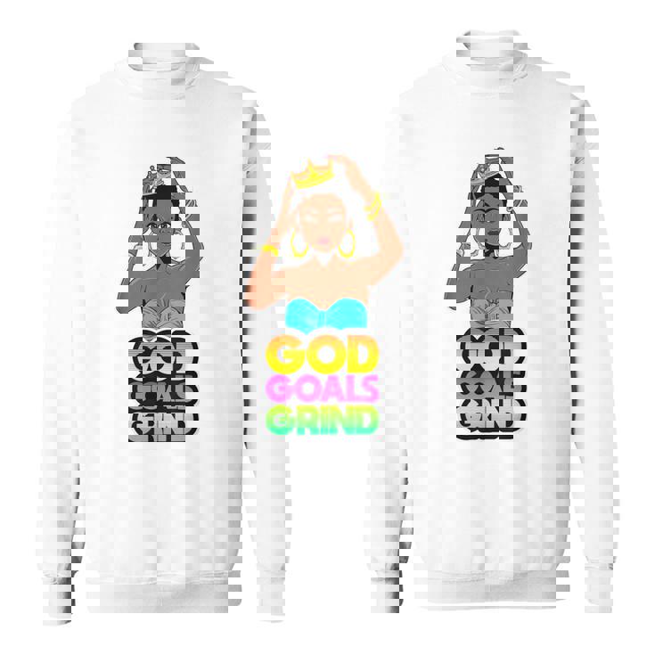 God Goals グラインドメラニン クリスチャン 楽しい ブラック クイーン ガールズ スウェットシャツ
