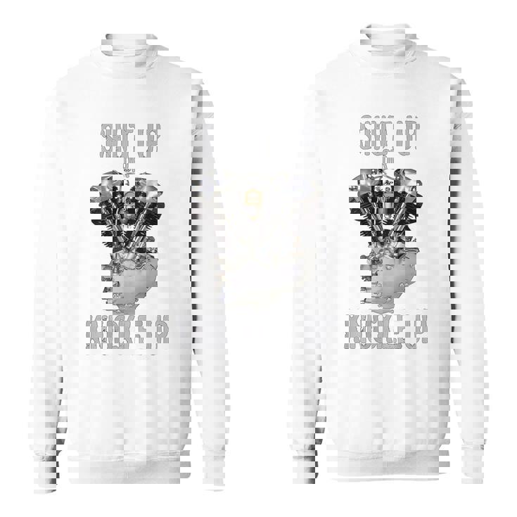 Hd-Twin シャットアップまたはナックルアップ ナックルヘッド レトロ バイカーギア スウェットシャツ