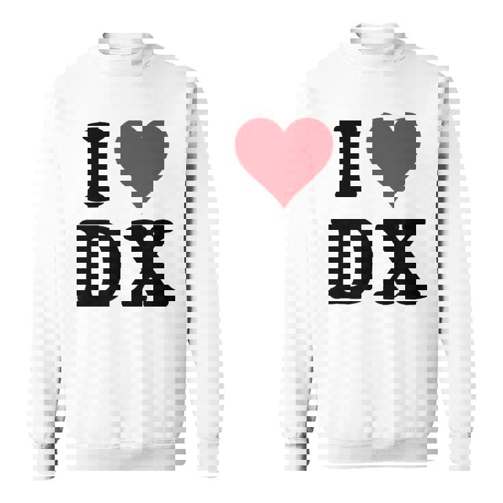 I Heart Dx Initials I Love DX First And Last Name D X スウェットシャツ