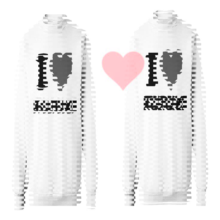 I Heart Kurumi ファーストネーム I Love パーソナライズ スウェットシャツ