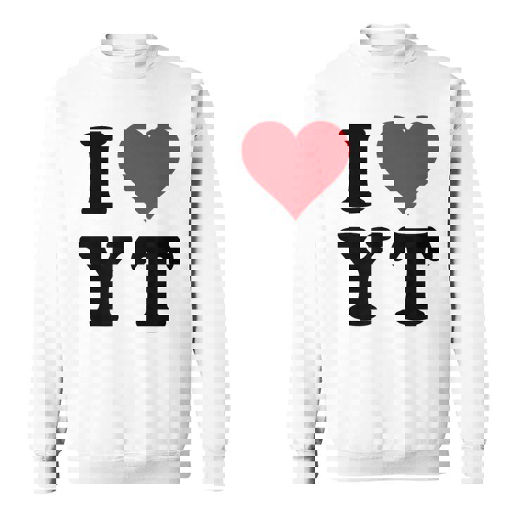 I Heart Yt Initials I Love YT First And Last Name Y T スウェットシャツ