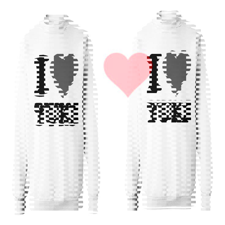 I Heart Yukiファーストネーム I Love パーソナライズ スウェットシャツ