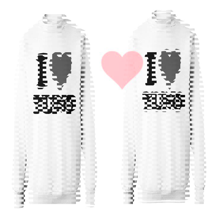 I Heart Yuno ファーストネーム I Love パーソナライズ スウェットシャツ