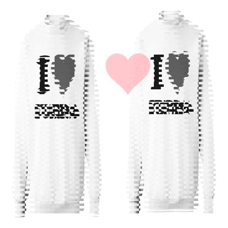 I Heart Yurina ファーストネーム I Love パーソナライズ スウェットシャツ