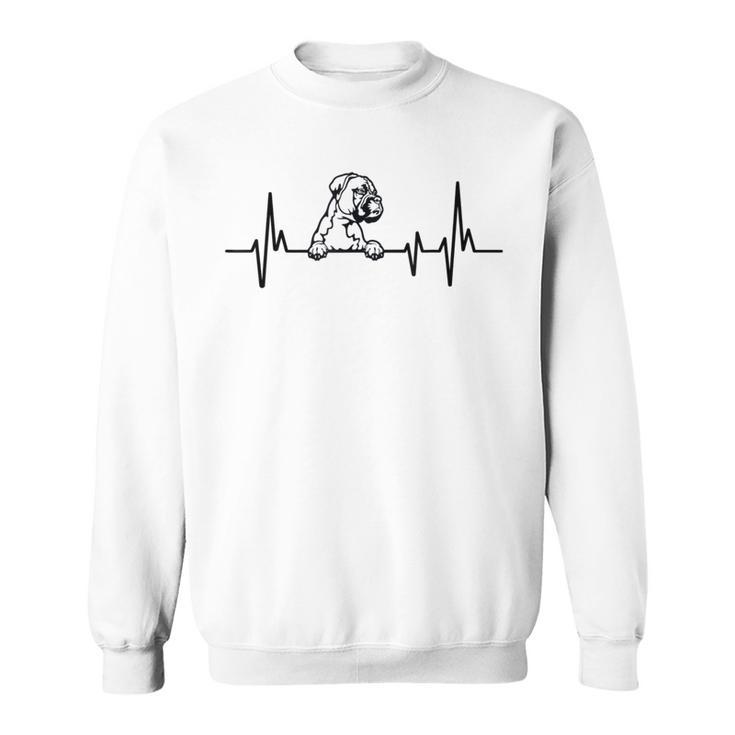 Heartbeat Herzschlag Hunde Hund Boxer Sweatshirt