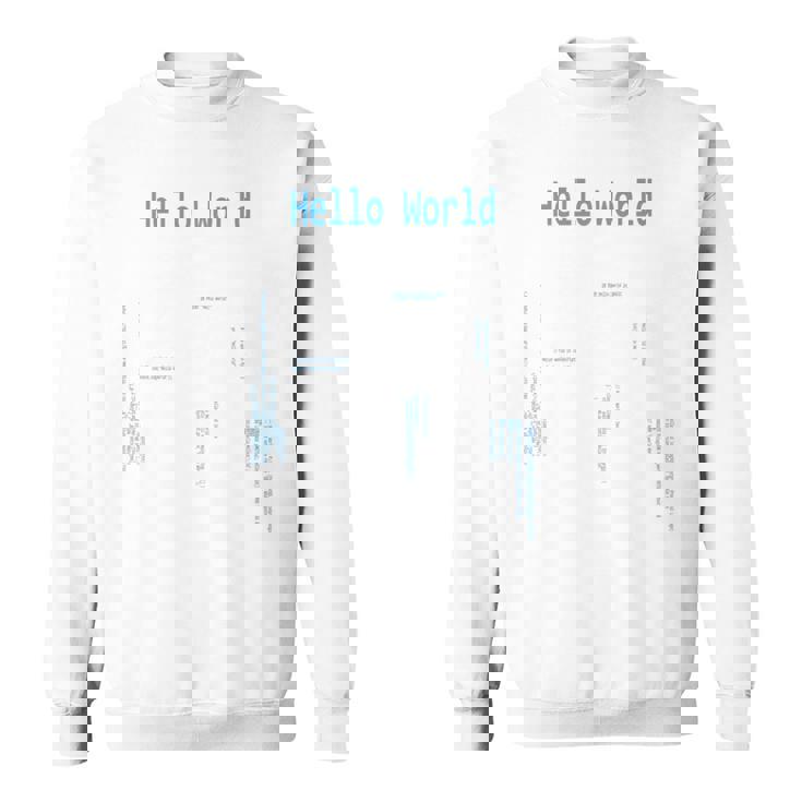 Hello World プログラマープログラミング言語コード 長袖tシャツ スウェットシャツ