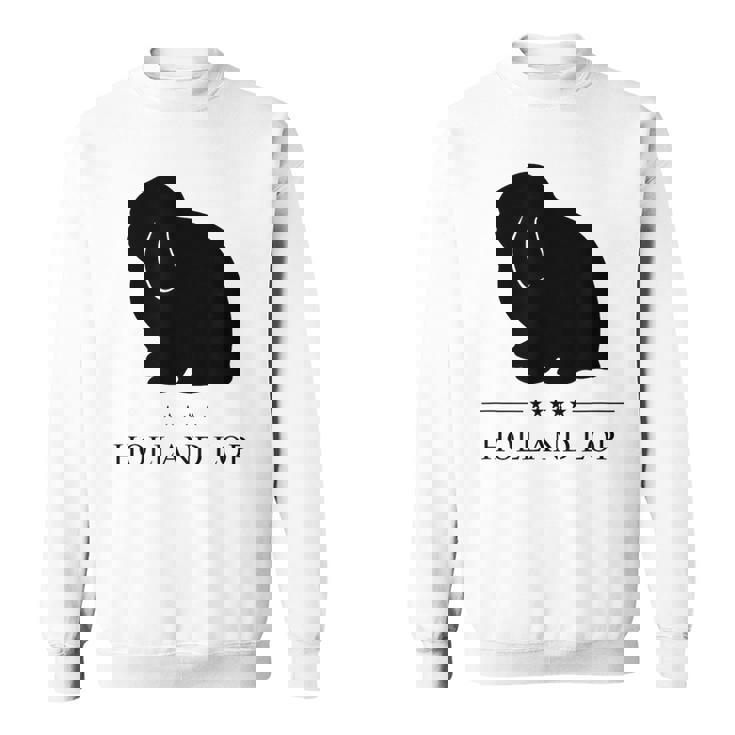 Holland Lop Rabbitブラックシルエット スウェットシャツ