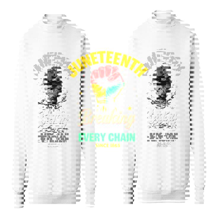 Junenth Breaking Every Chainince 1865 Fist Pride 長袖tシャツ スウェットシャツ