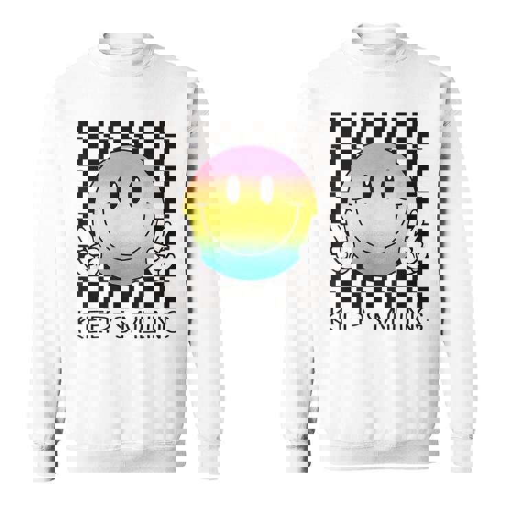 Keepmiling キュート 面白い ハッピー 平和 笑顔 ポジティブ スウェットシャツ