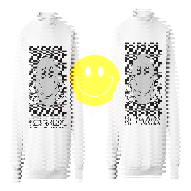 Keepmiling キュート 黄色 幸せ 平和 笑顔 ポジティブ スウェットシャツ