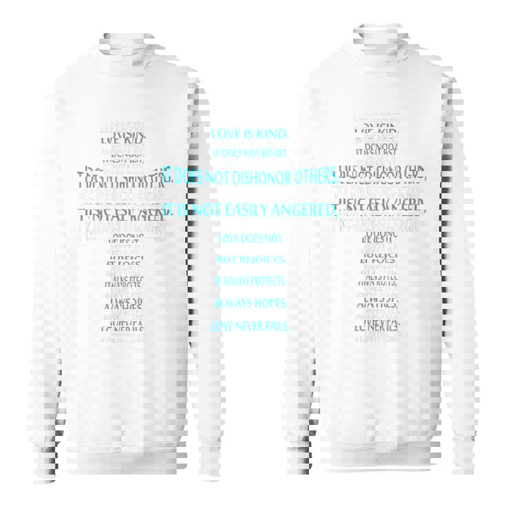 Liebe Ist Geduldig Liebe Ist Gütiges 聖書erskreuz スウェットシャツ