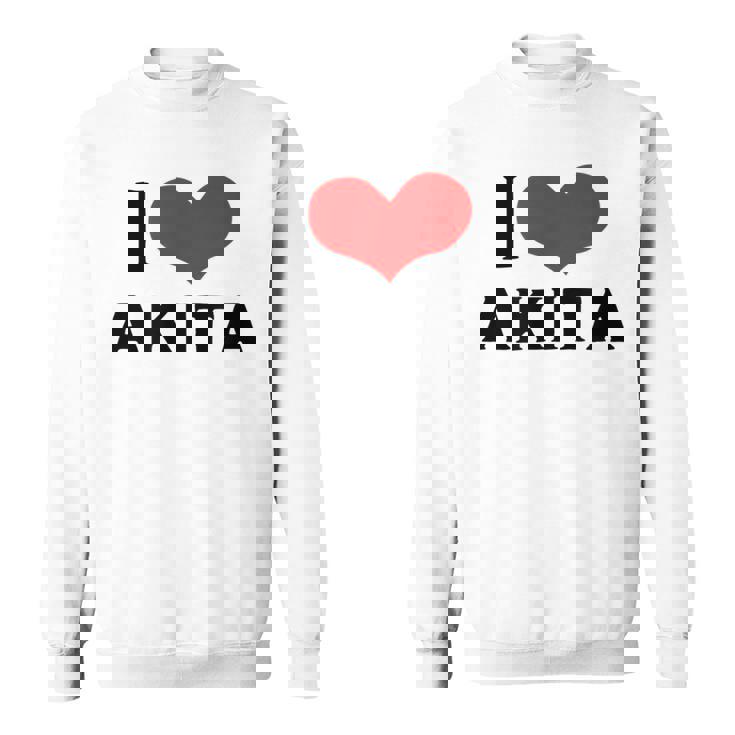 I Love Akita 愛 ハート 秋田 秋田県 日本 お土産 かわいい おしゃれ スウェットシャツ