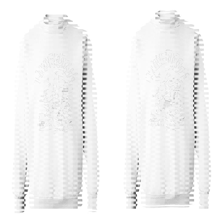 I Love Europe ランドマーク イラストマップ 長袖tシャツ スウェットシャツ