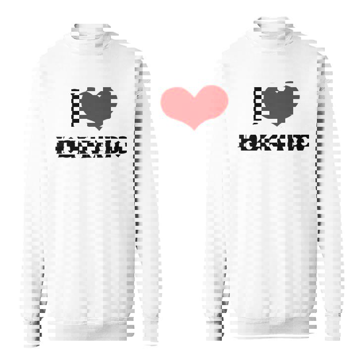 I Love Hokkaido 愛 ハート 北海道 日本 お土産 かわいい おしゃれ スウェットシャツ