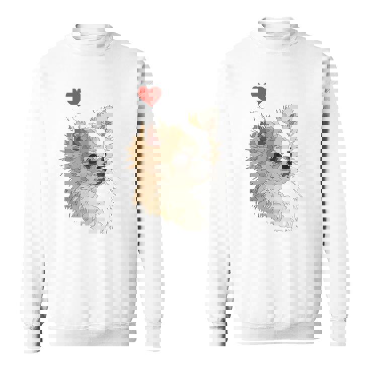 I Love Japan And Chihuahua 長髪 ちわわ ロングヘアママ 長袖tシャツ スウェットシャツ